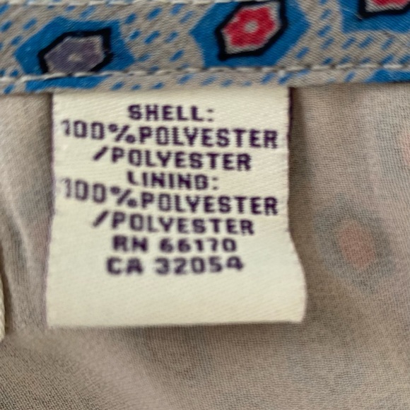 Free People Vintage Boho Red Blue Taupe Prairie Patterned Mid-Length Skirt SZ 7 - Picture 5 of 6